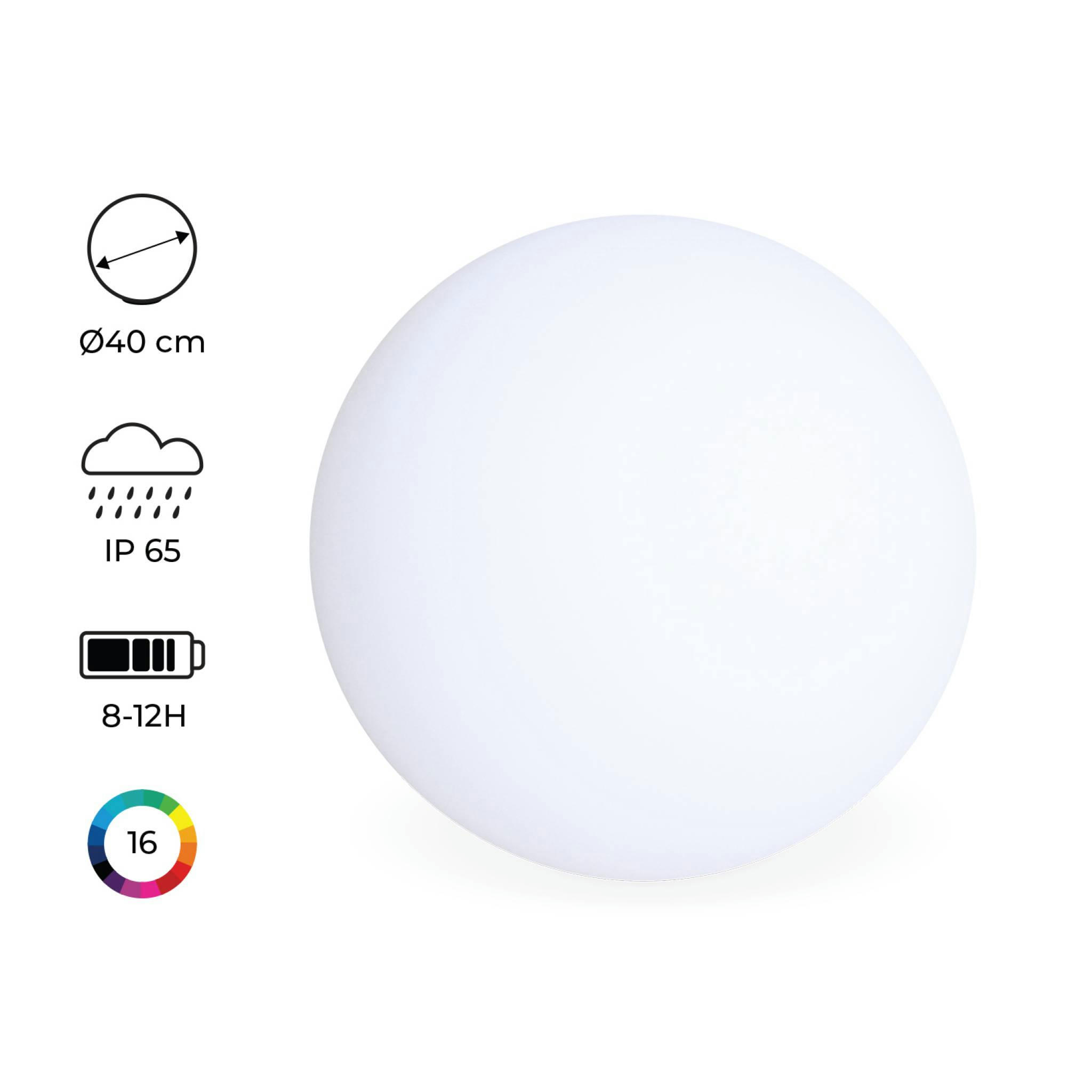 SPHÈRE LED - Sphère décorative lumineuse LED 16 couleurs D40cm