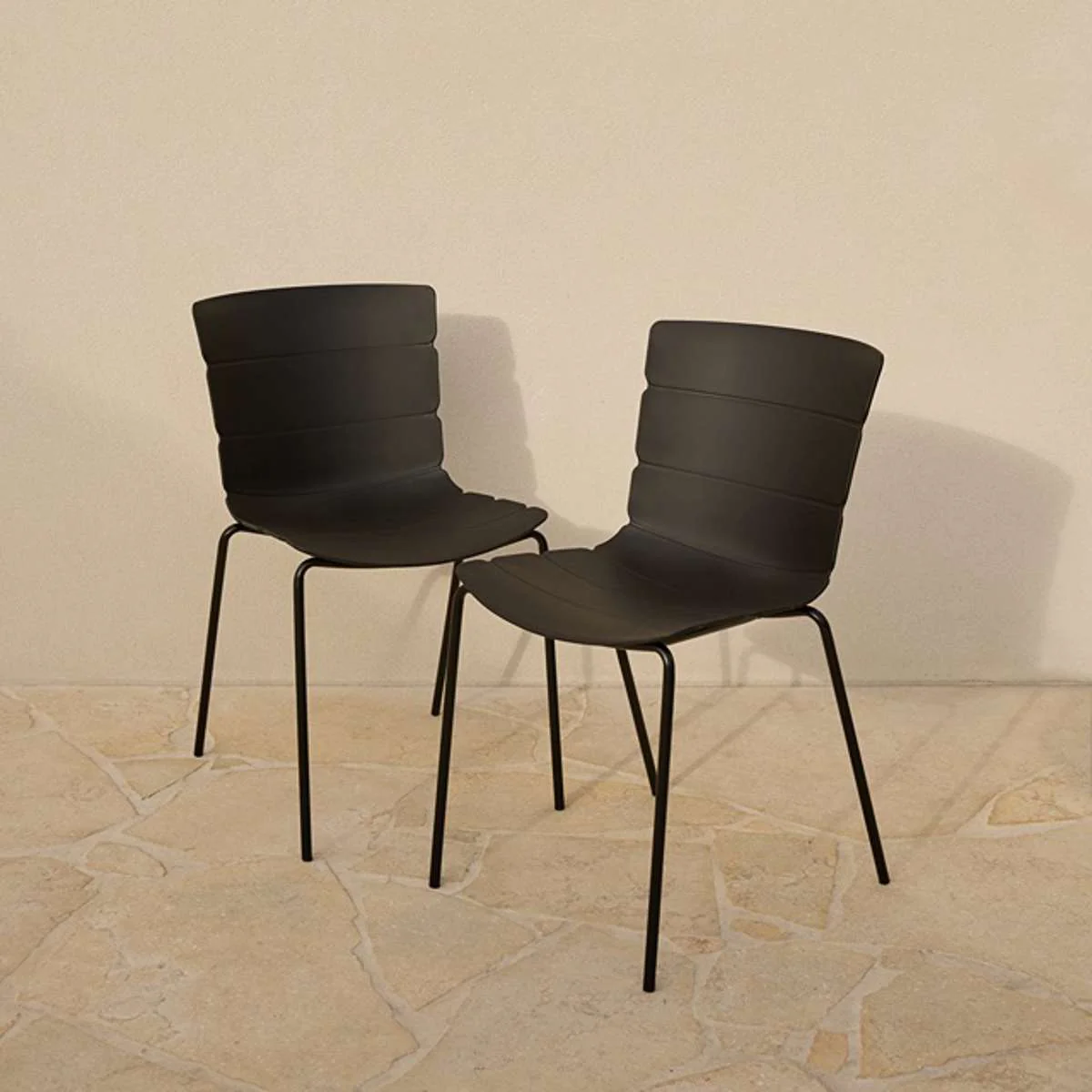 Ravello Outdoor Dining Chair - Black Set Of Six Bundle