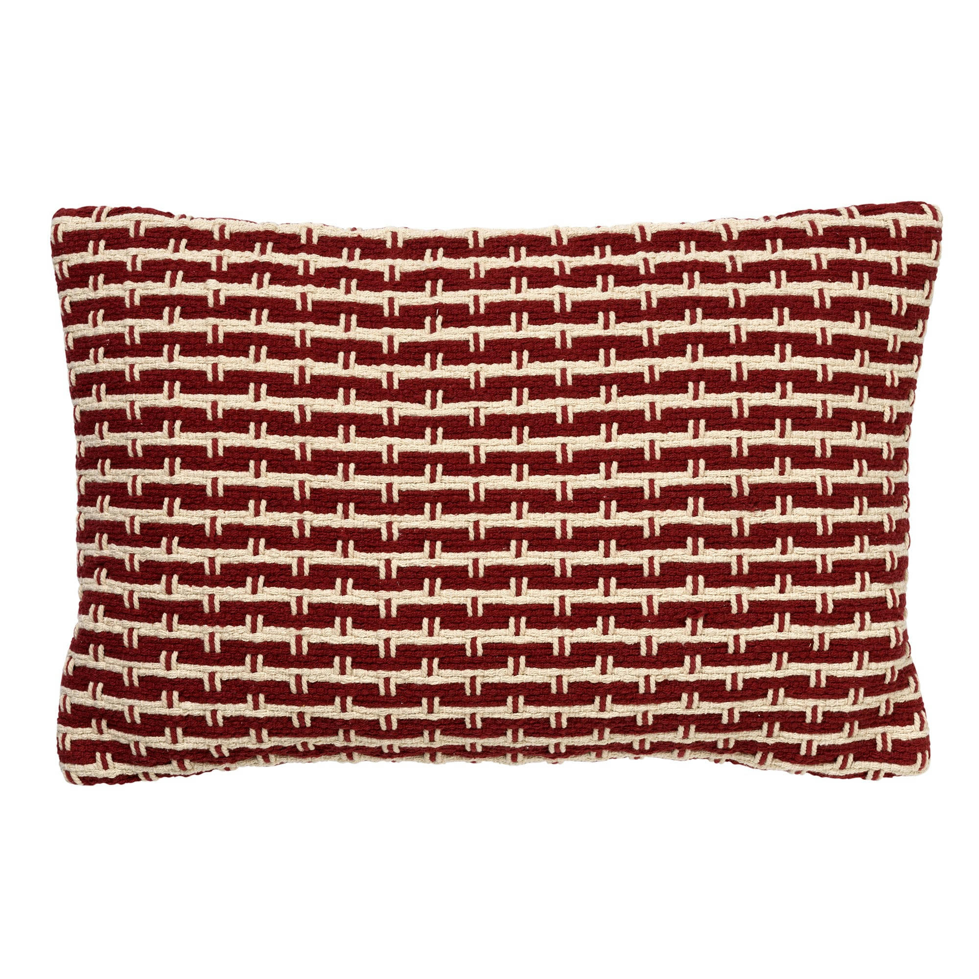 DANA - Housse de coussin rouge en coton-40x60 cm avec un motif à carreaux