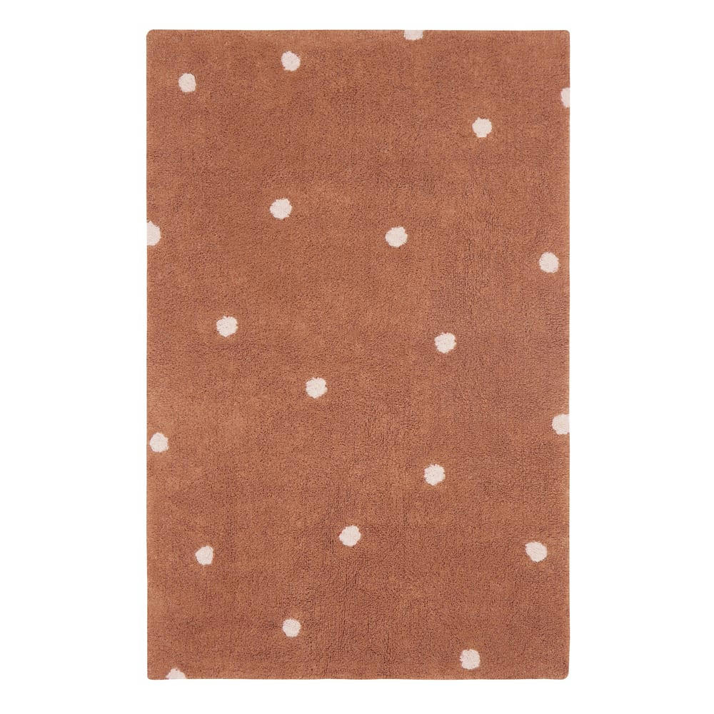 MUSHROOMS HUNTS - Tapis lavable Mini Dot Châtaigne en coton