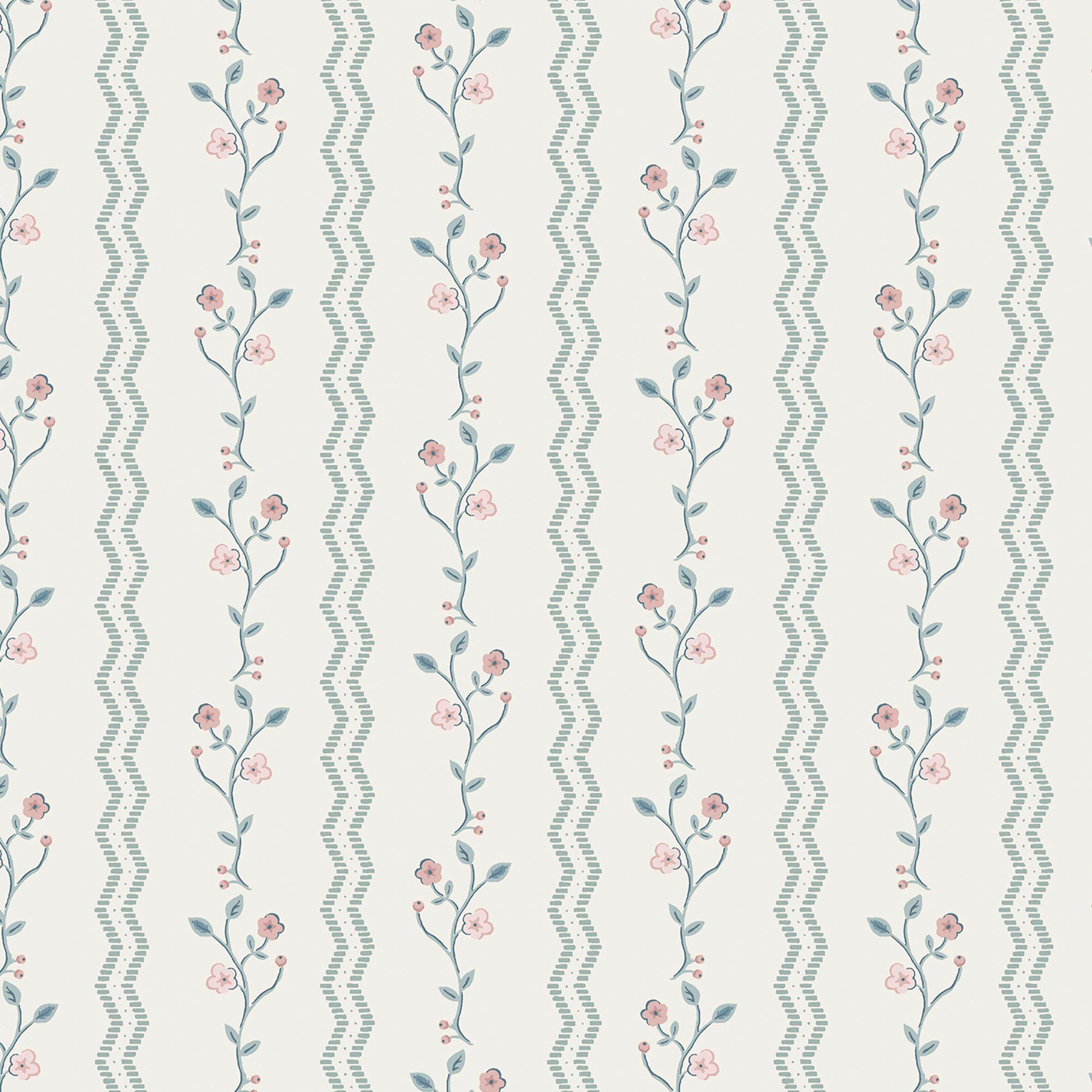 Laura Ashley Vliesbehang - Blencow Stripe Dark Duck Egg 10mx52cm