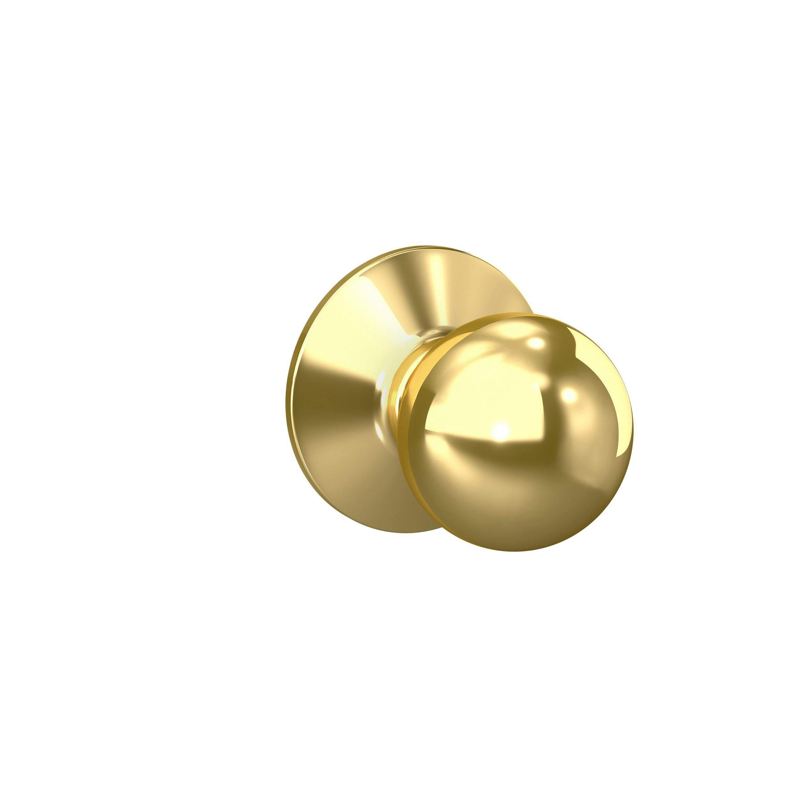 Schlage Orbit Passage Hall/Closet Knob, Polished Brass