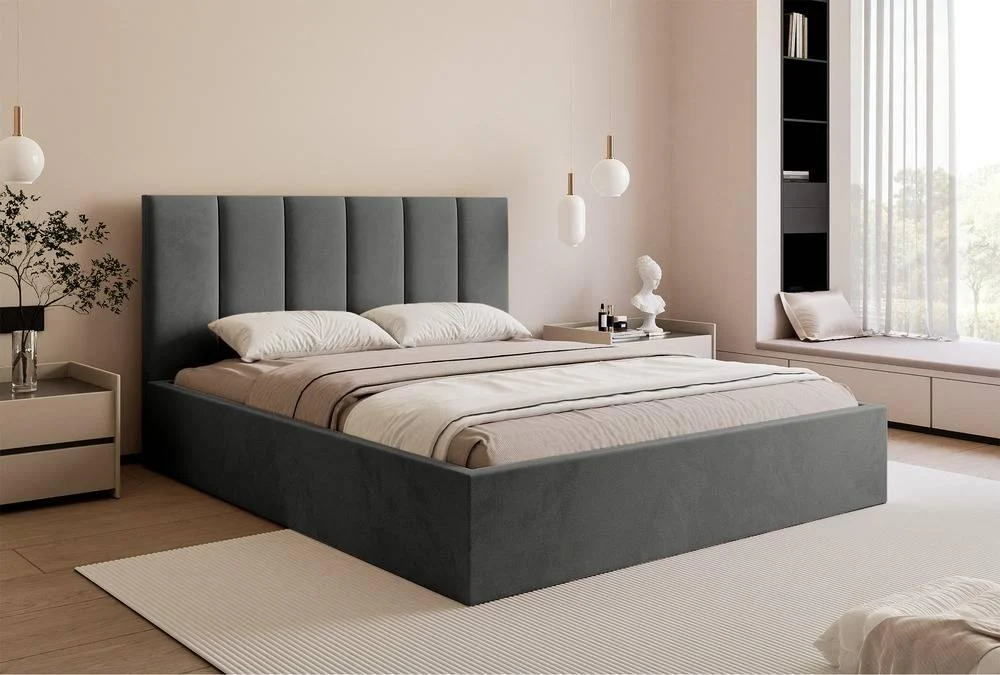 Bedframe Carolina met opbergruimte velvet 140x200