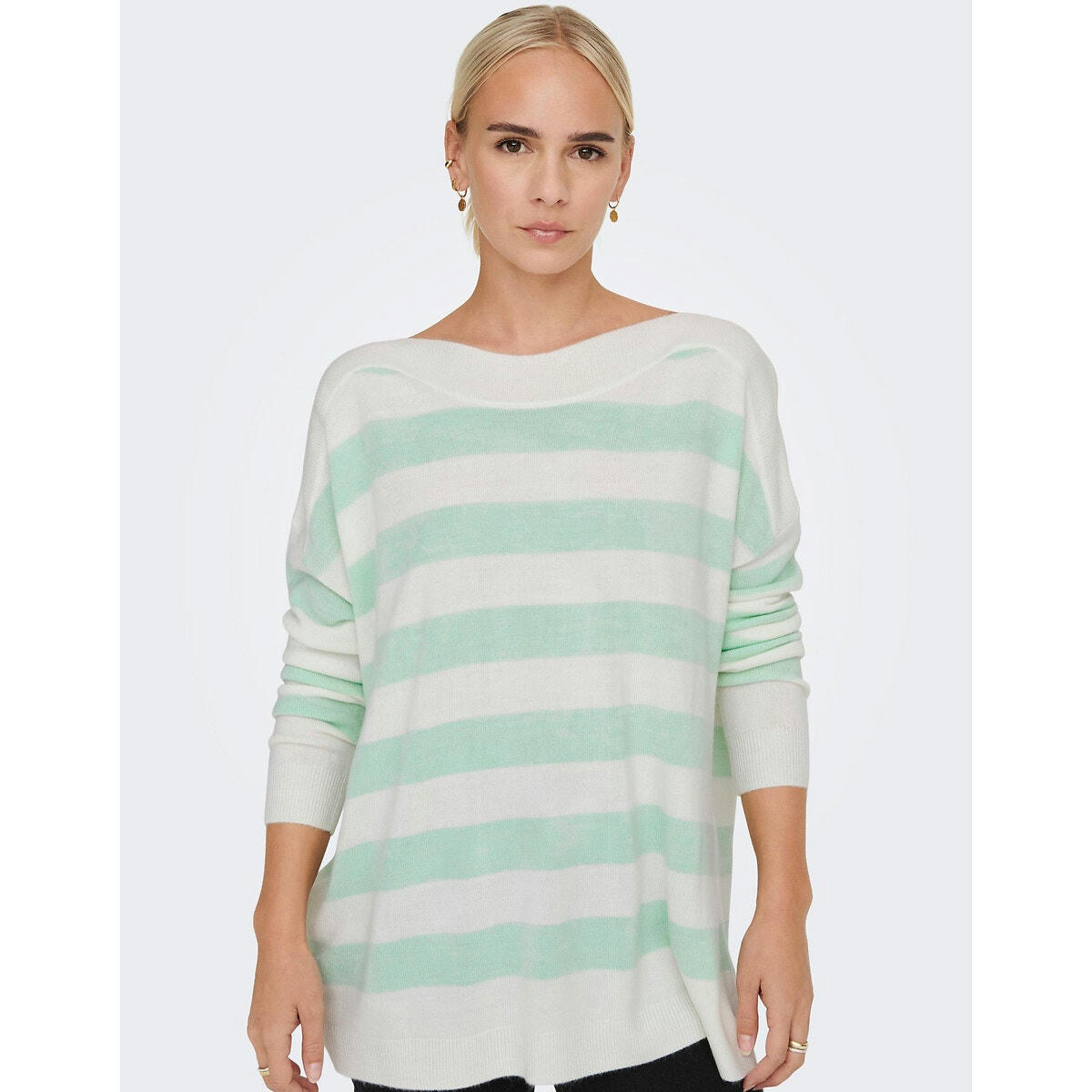 Pull rayé, col bateau