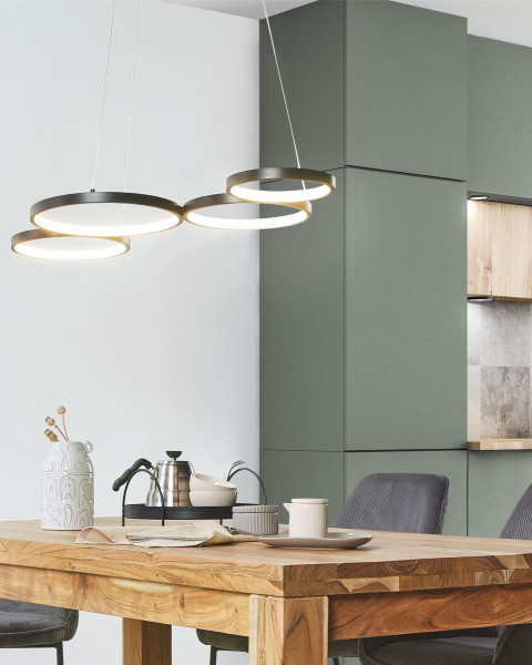 Lampa wisząca sufitowa LED ring czarna