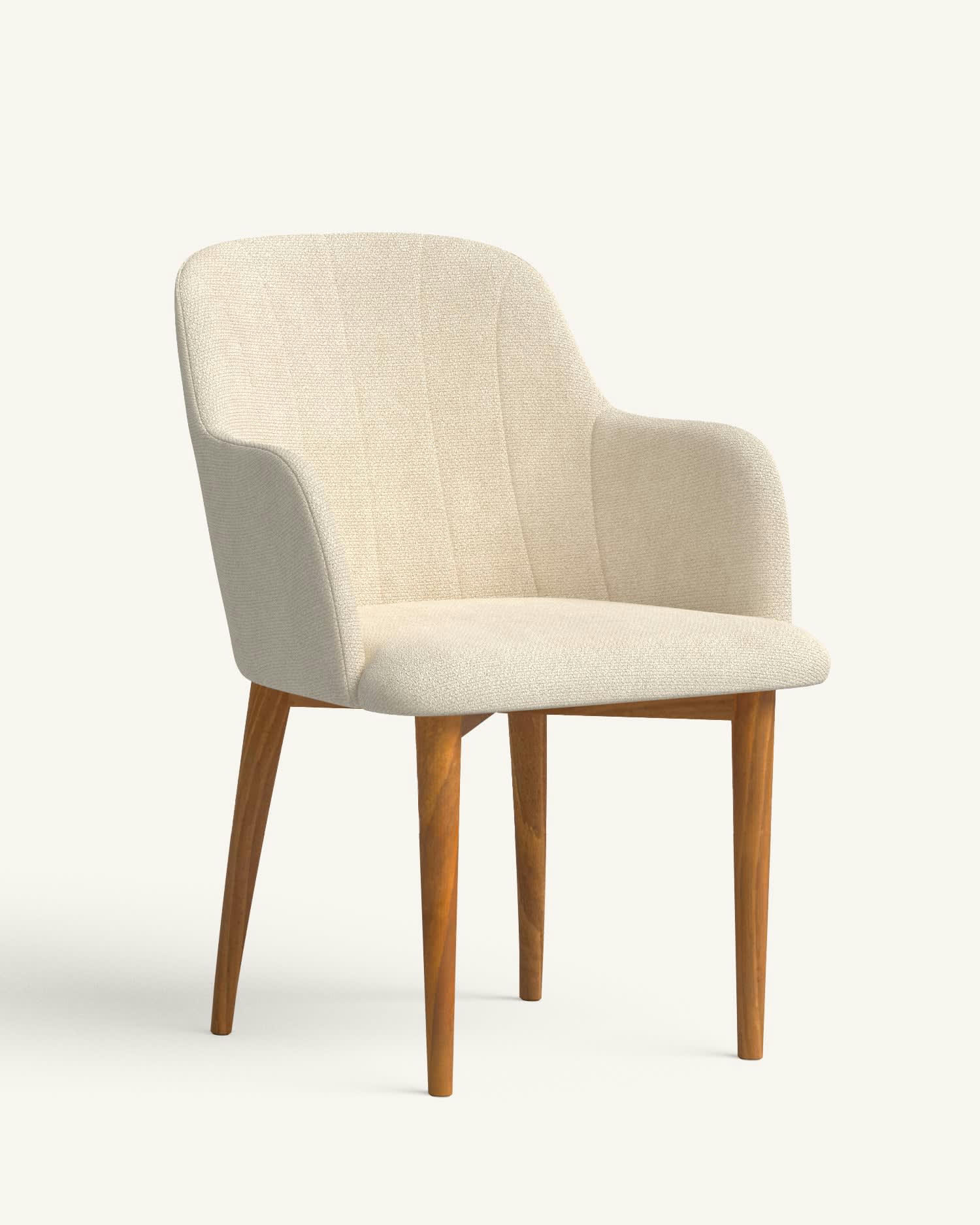 NIES - 2 Chaises avec tissu recyclé fabriqué à la main en couleur beige