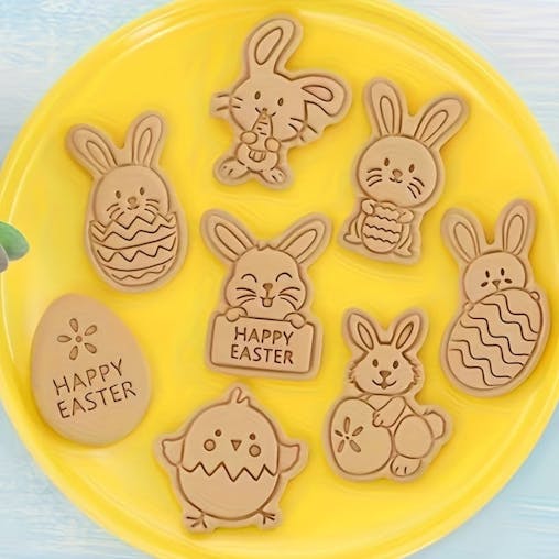 NNETM Rabbit Easter Egg Cookie Mold Set (8 Pieces)