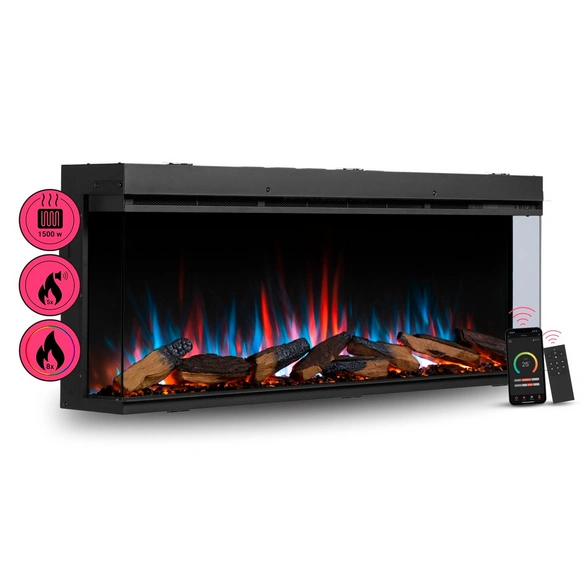 Elektrokamin, »AH-52«, 1500 W, 132,8x20,6x49,5 cm, schwarz