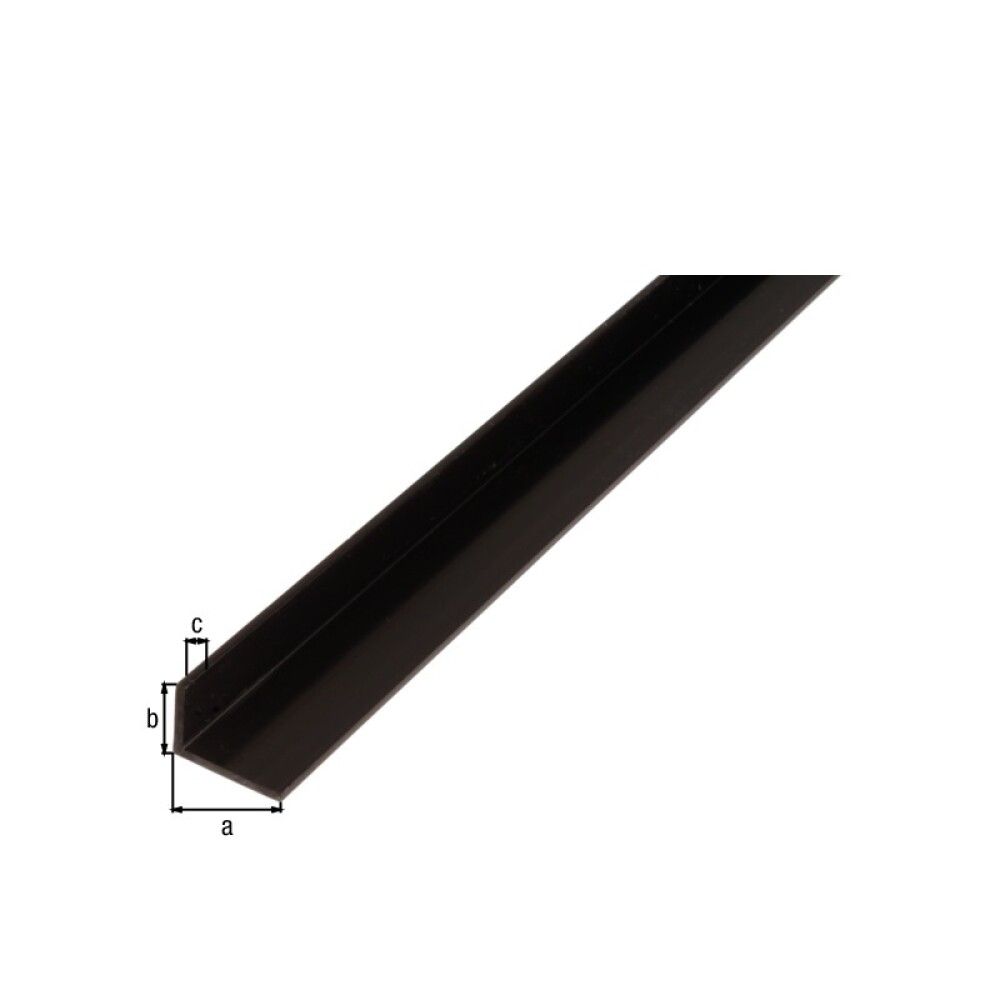 VINKELPROFIL GAH ALBERTS PVC 2000X25X20MM SVART
