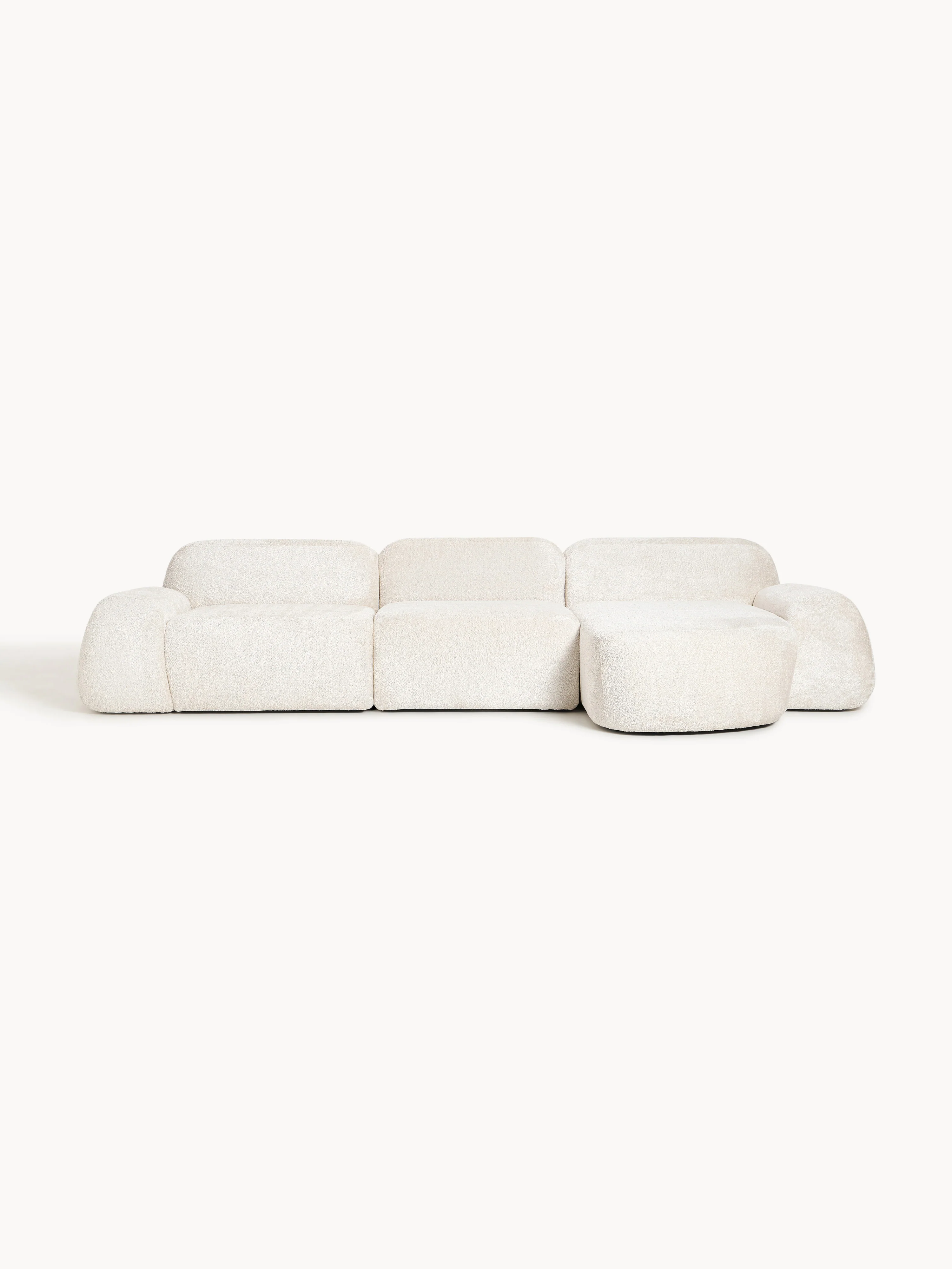Modulares Ecksofa Wolke (4-Sitzer) aus Teddy-Bouclé
