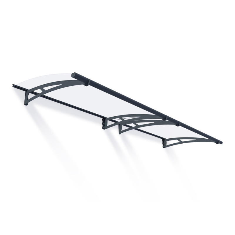 Marquise de porte Aquila gris foncé 302 x 91,5 cm CANOPIA