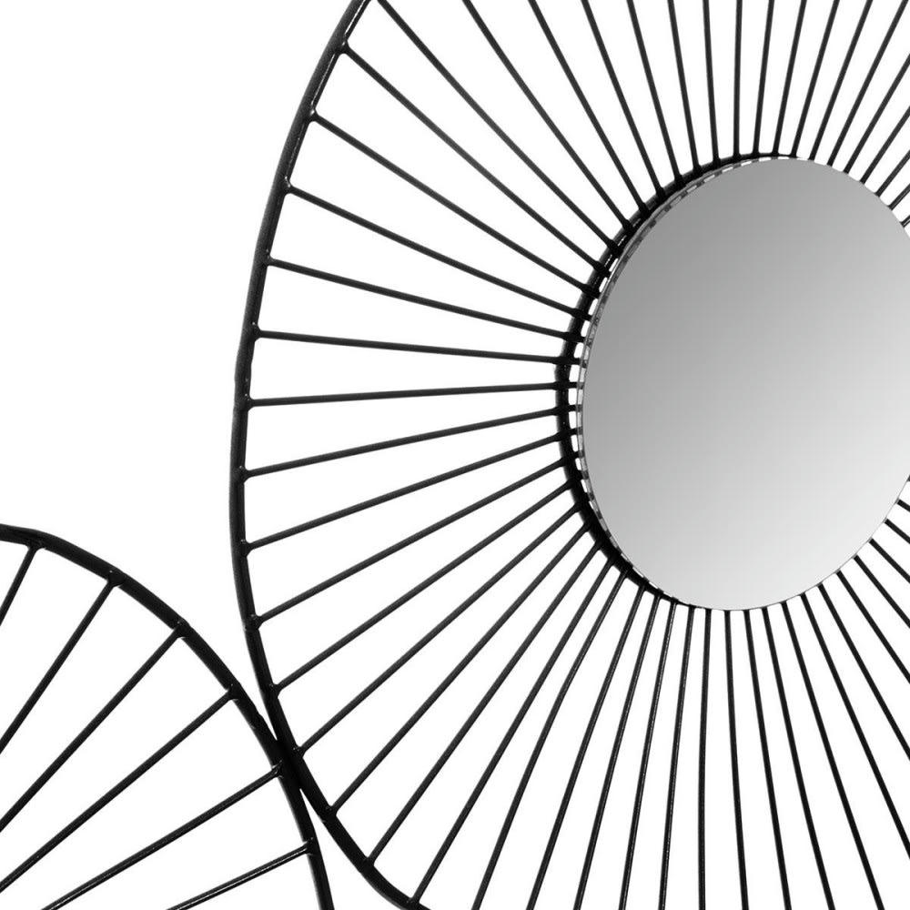 - Décoration murale métal 5 miroirs noir