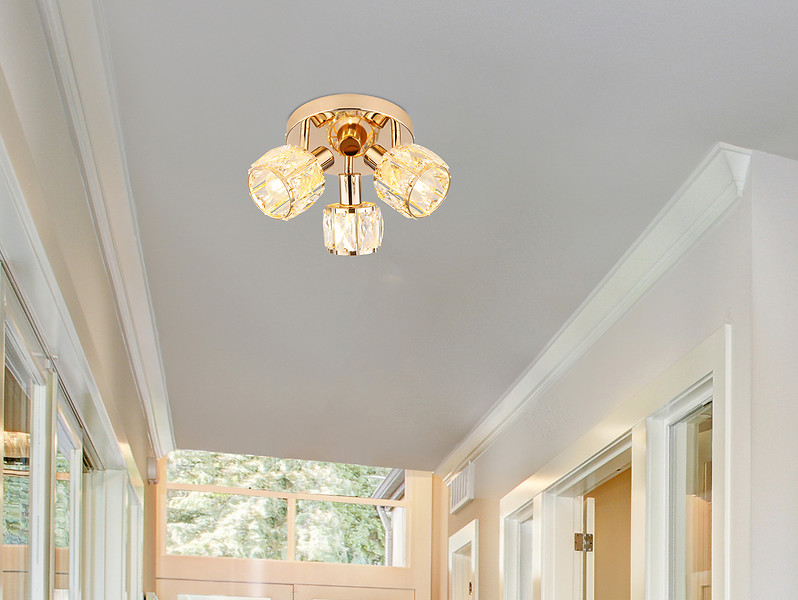 Lampa sufitowa Dubai 3-punktowa metalowa złota