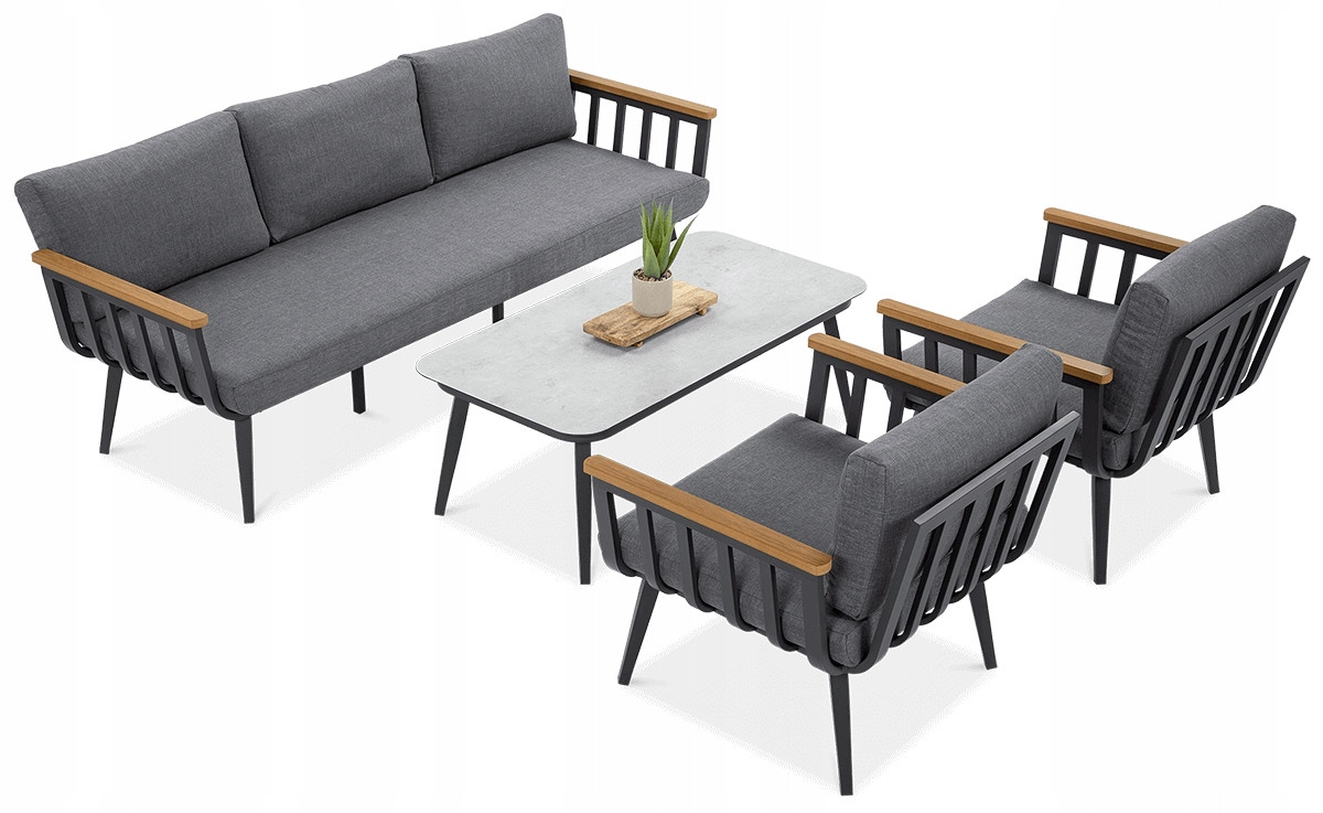Zestaw Mebli Ogrodowych Wypoczynkowych STELLA Stół Sofa na Taras Balkon