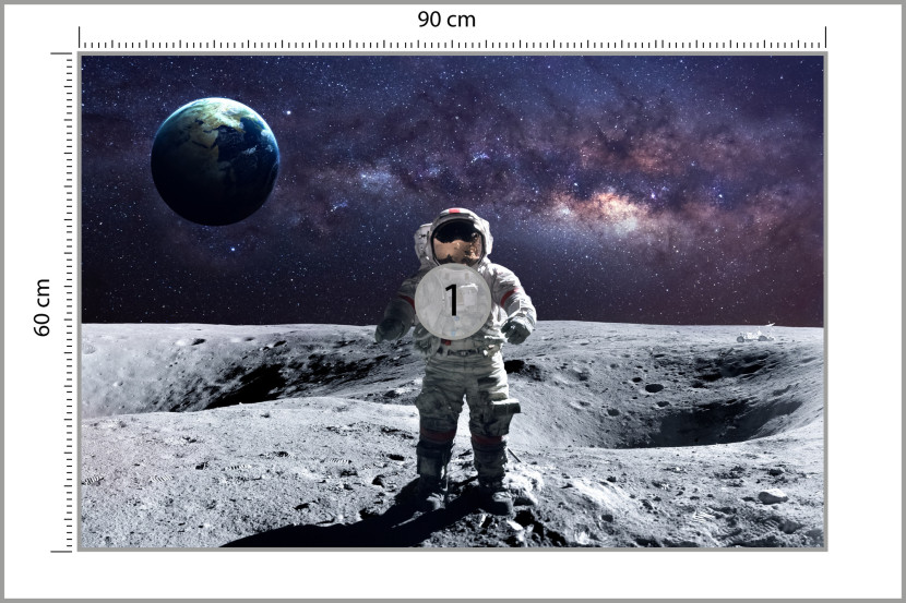 Fototapeta Astronauta na księżycu 90x60cm
