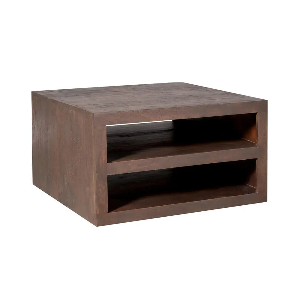 Salontafel Bruin Hout - 80x80x40cm - Brussel