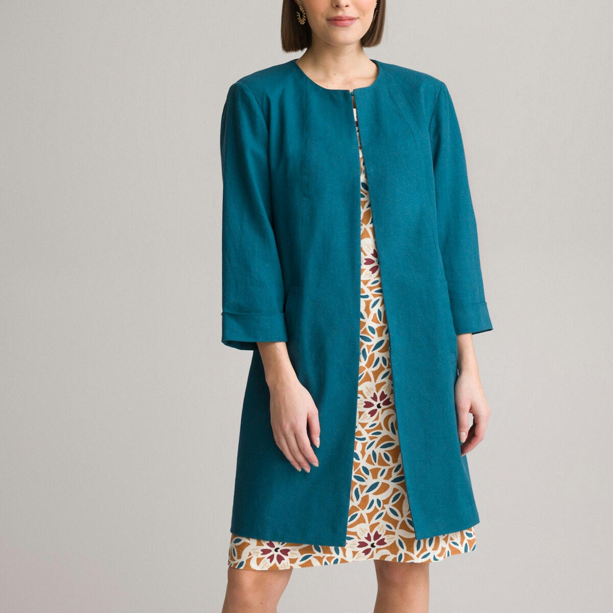 Veste longue, coupe droite