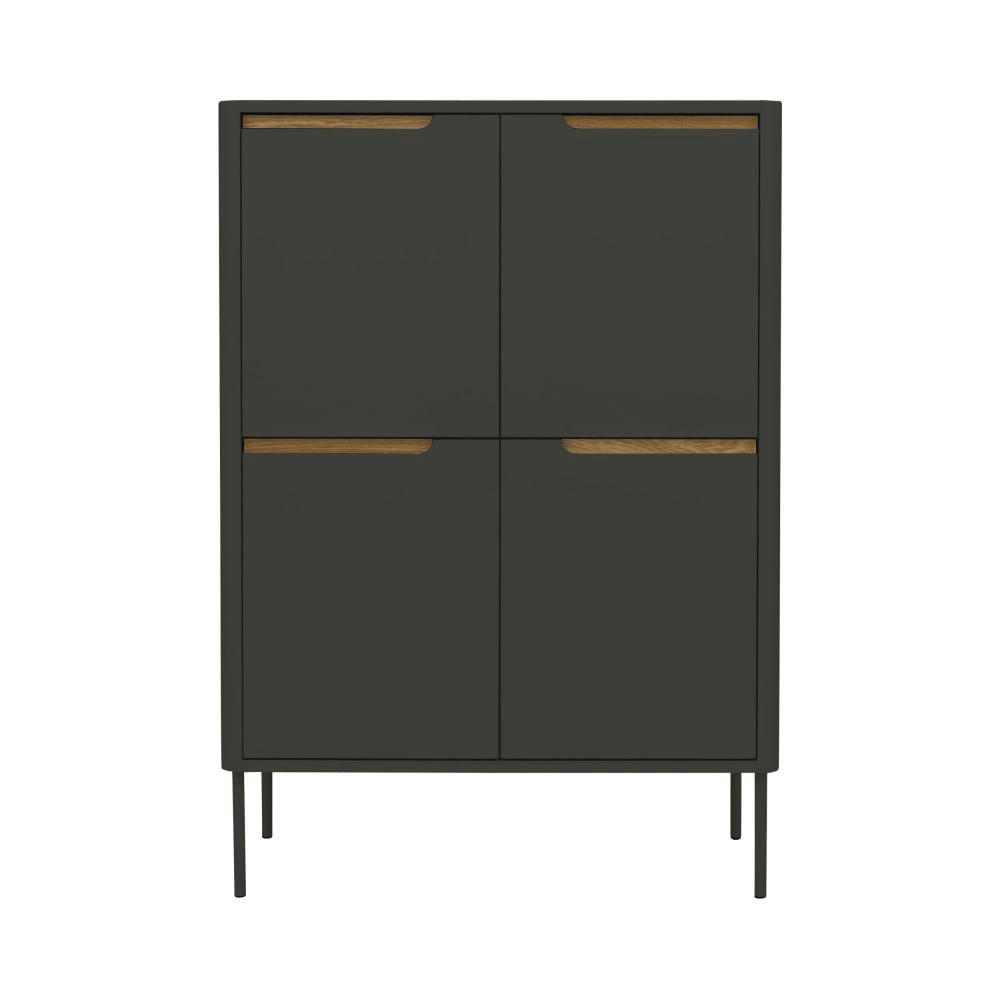 SWITCH - Buffet haut en bois 4 portes H128cm gris anthracite