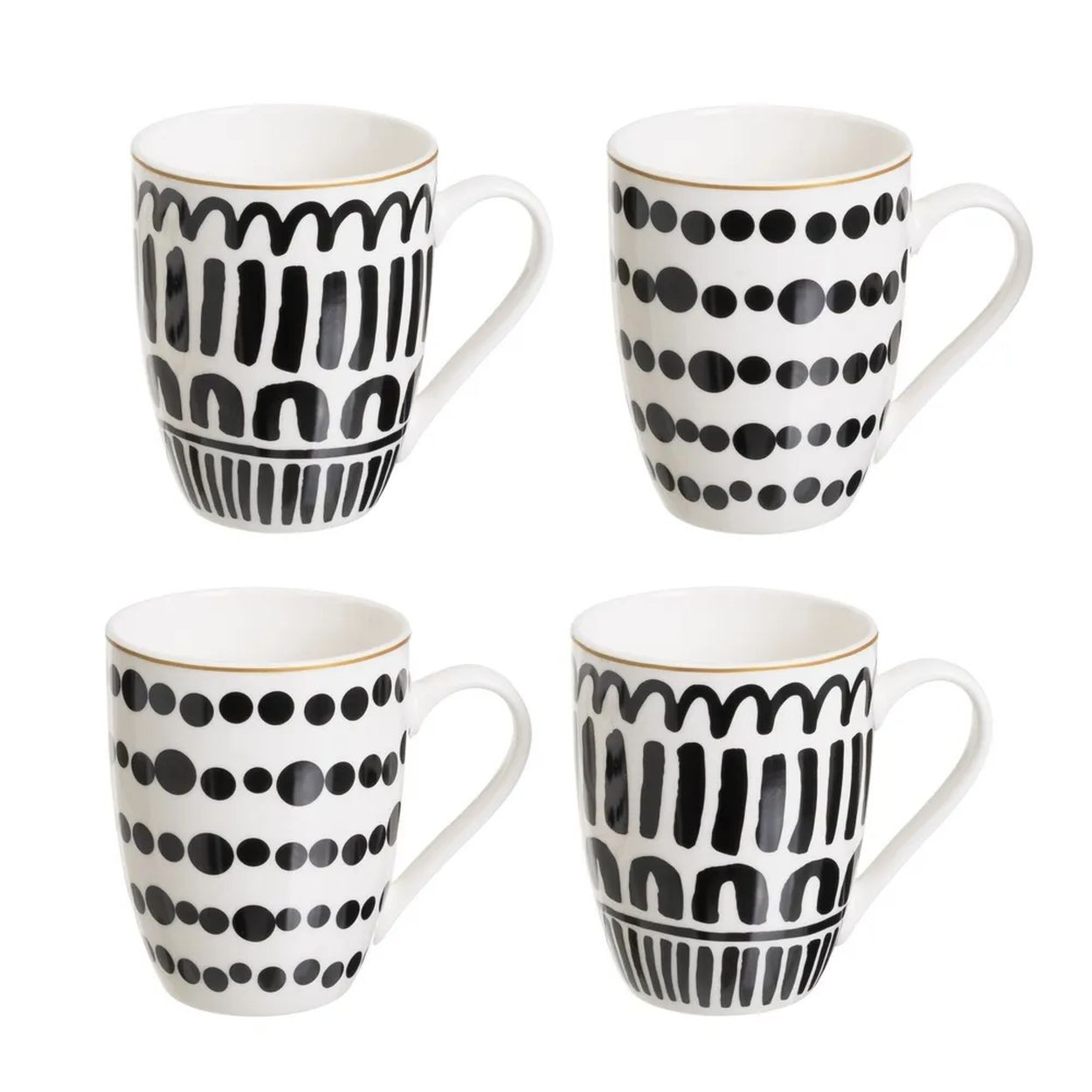 Zestaw ceramicznych kubków Lyne 4x 350 ml