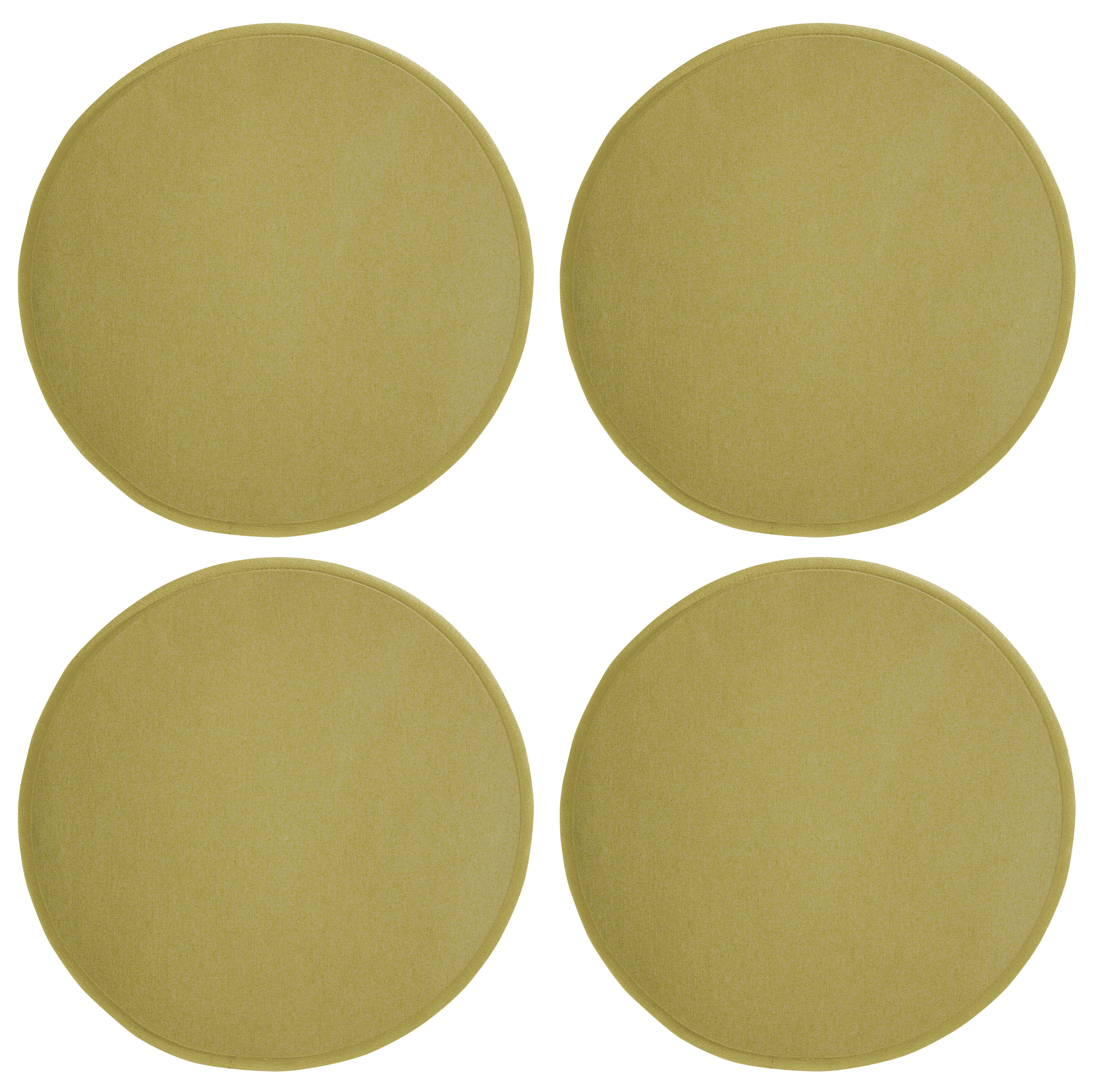 FELT - Galettes de chaise moutarde imitation feutre - Lot de 4 -  Ø 35cm