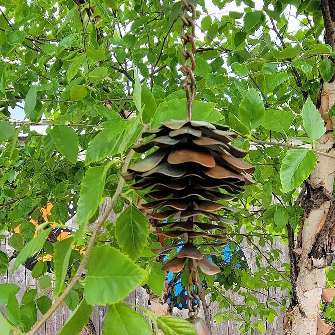 Pinecone Bell Chime | Gifted Yard Art | Fall gift | Artful Wind Chime | wind chime | wind chimes | fall decor | fall | ornament | giftful