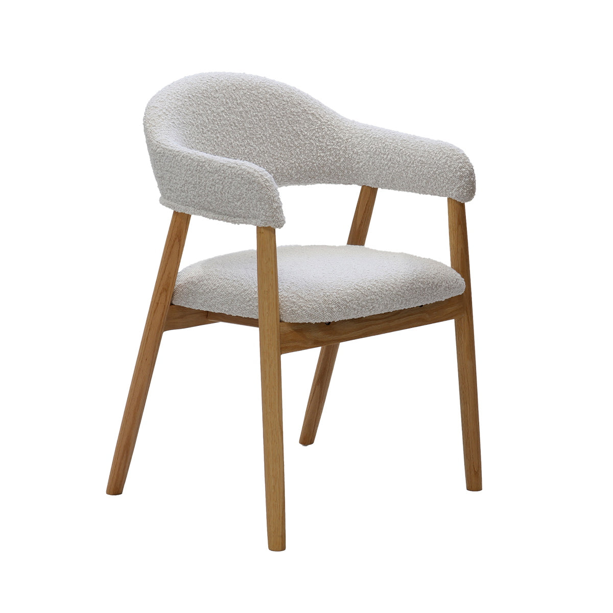 DÉJA Living Eetkamerstoel Noémi - Eikenhout/Polyester - Beige - Set van 2