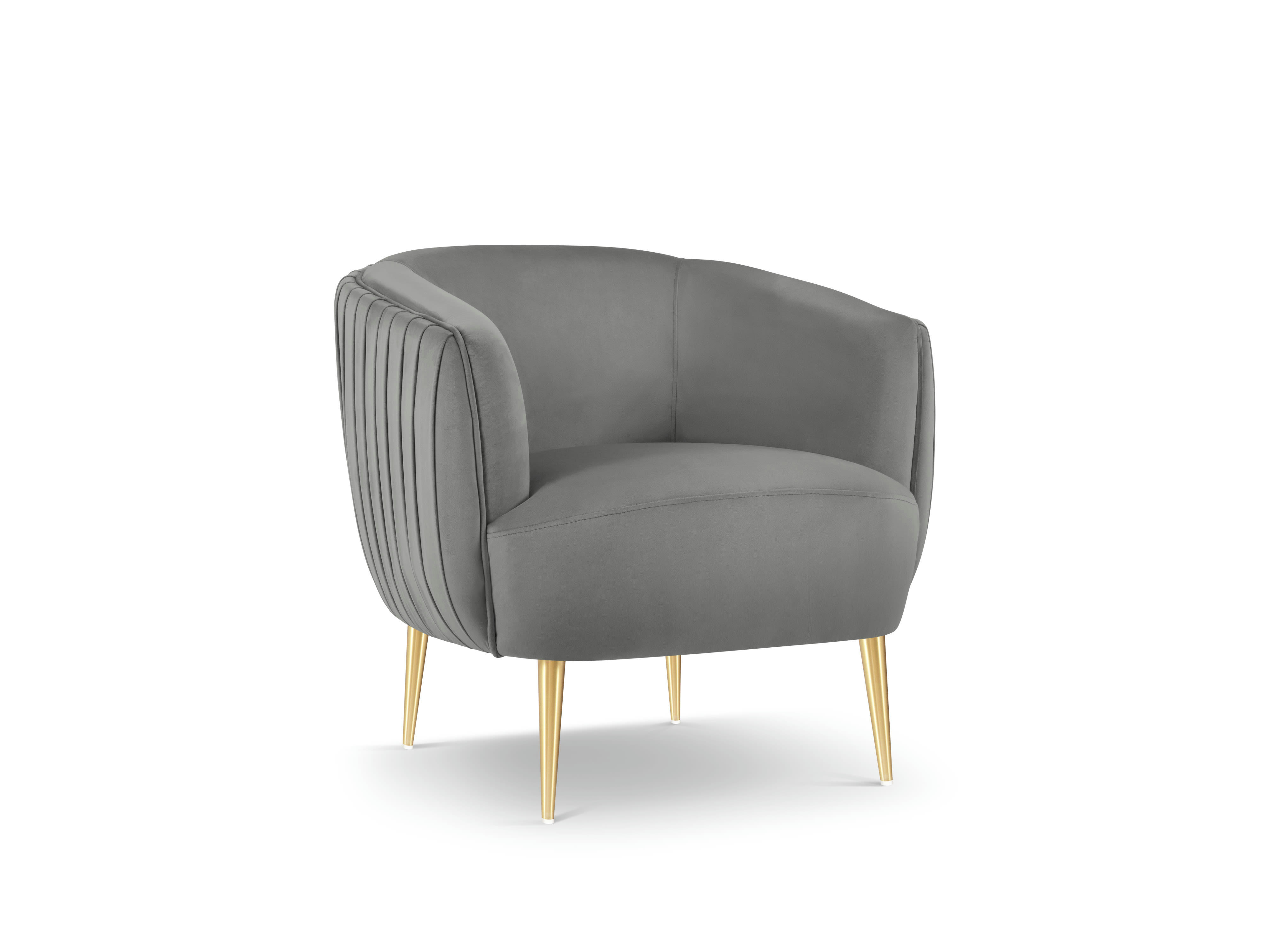 MOSS - Fauteuil en velours gris foncé