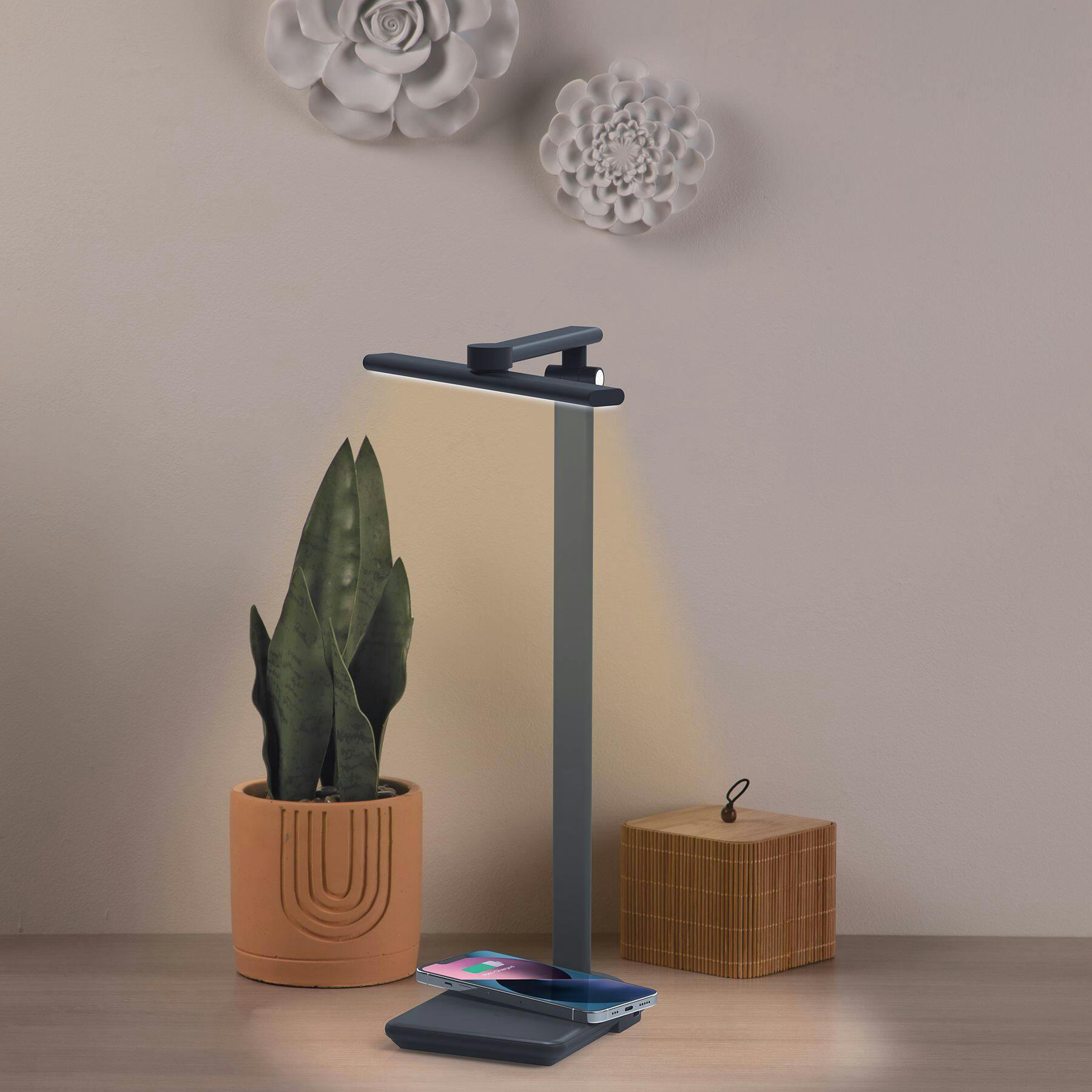 West & Arrow Desk Lamp Wireless Charger with Rotating Head, Black