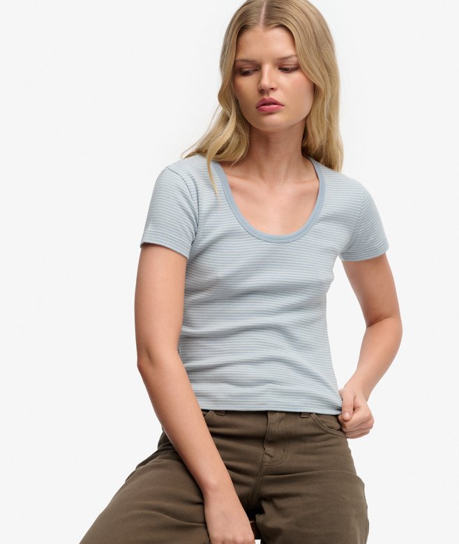 Athletic Essentials Striped Short Sleeve Top