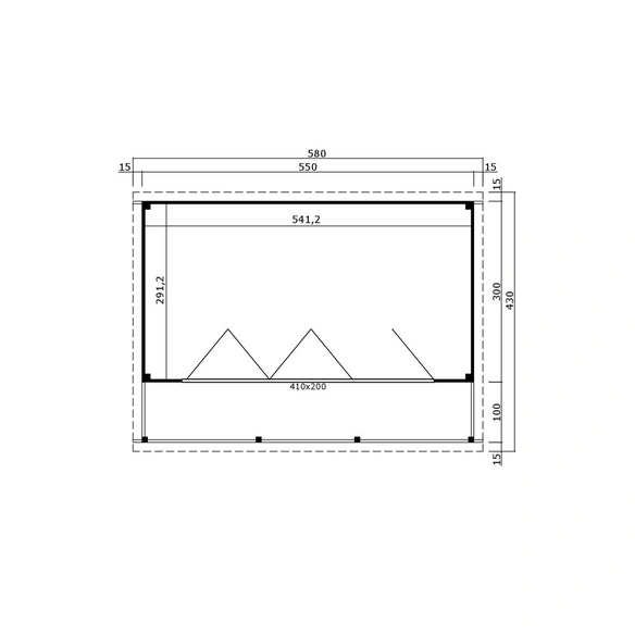 Gartenhaus »Liverpool«, BxHxT: 580 x 239, 4 x 430 cm, (Außenmaß inkl. Dachüberstand)