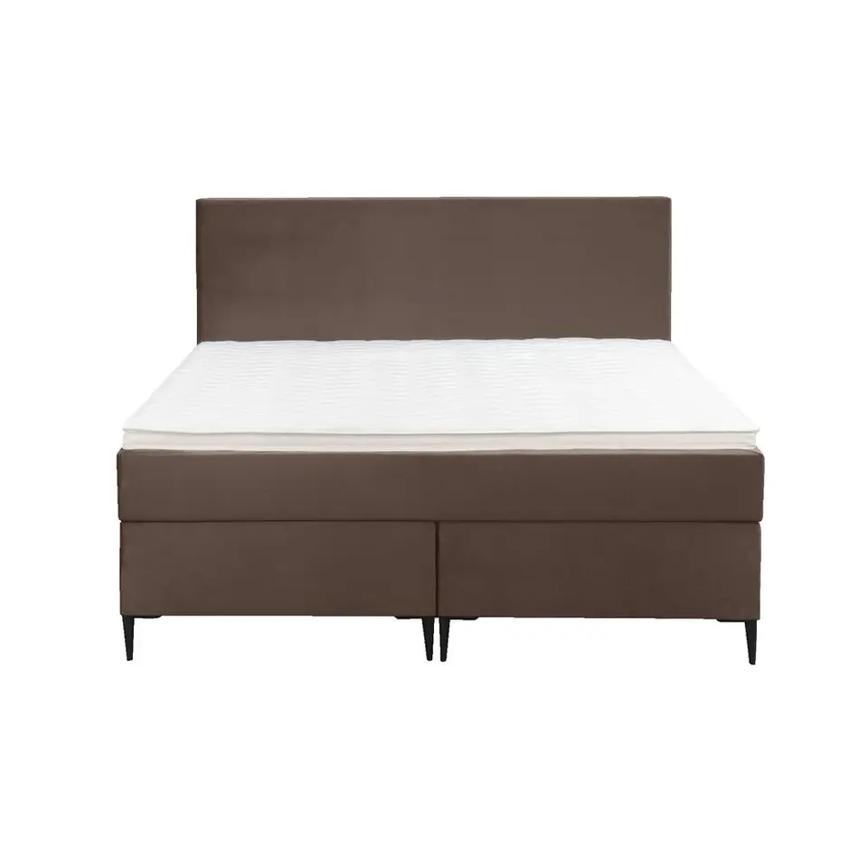 Boxspring Liv egaal - bruin - 140x200 cm - slanke poot