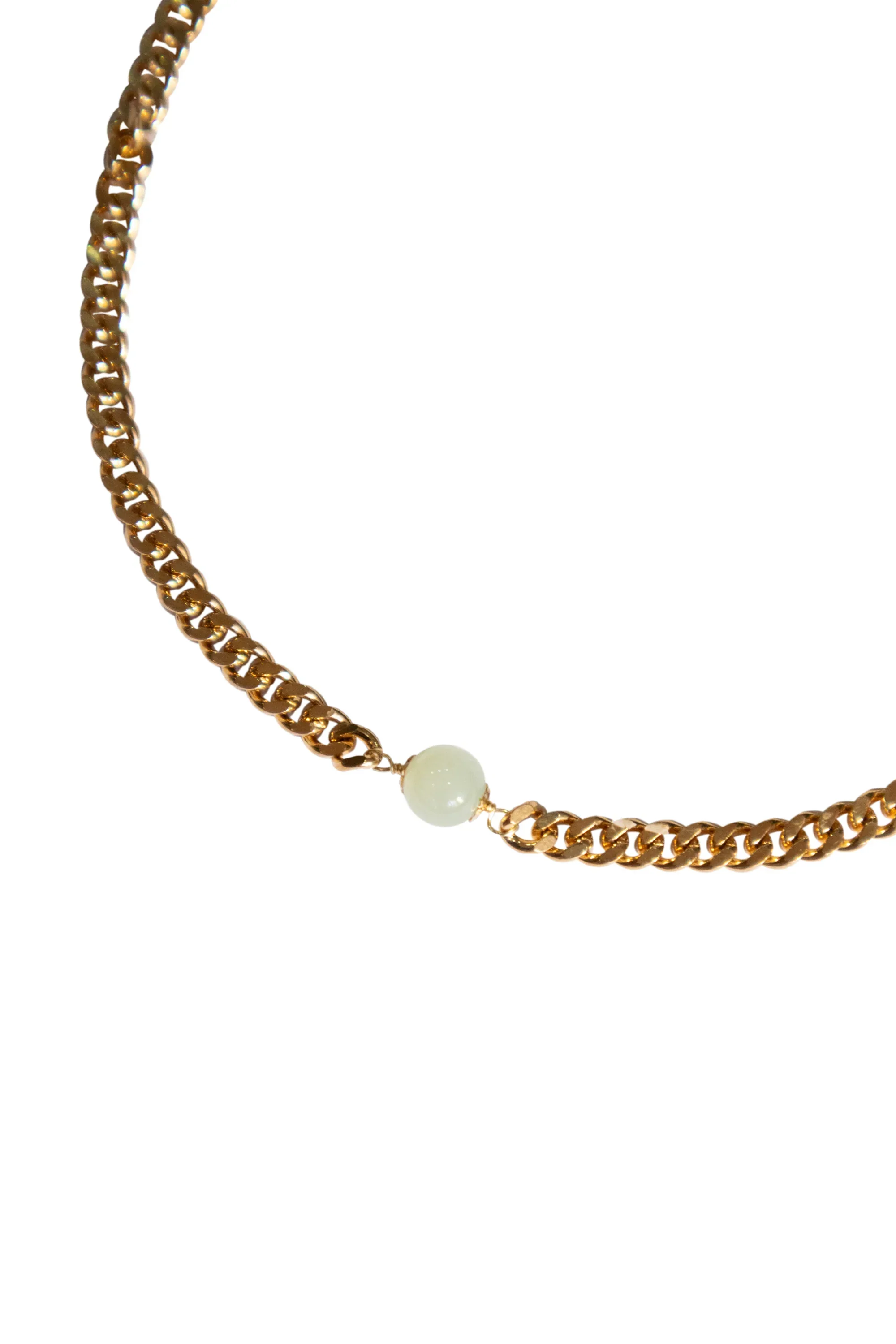 Charlotte — Green Jade Gold Chain Necklace