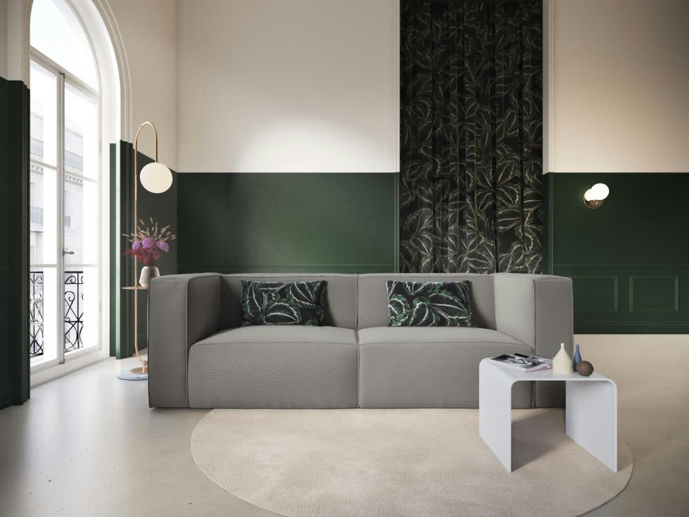 MUSE - Canapé 3 places en tissu structuré gris