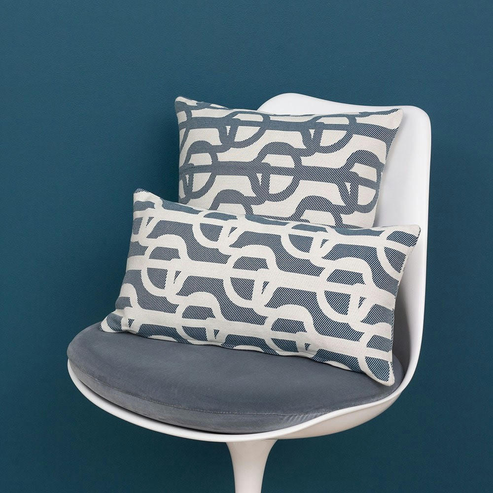 AMARRA - Housse de coussin bleu 25x45