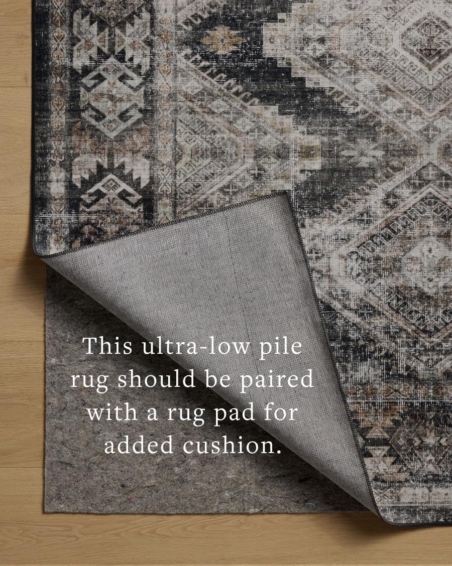Loloi Amber Lewis Josie Collection JOS-04 Ink/Earth 9'-0 x 12'-0, .13 Pile Height, Low Profile, Machine Washable, Area Rug