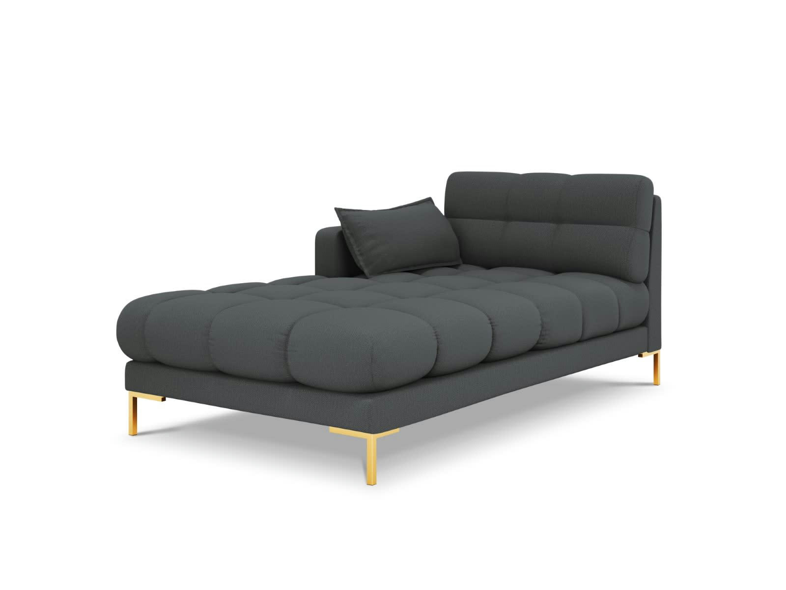 MAMAIA - Méridienne gauche 1 place en tissu structurel gris foncé