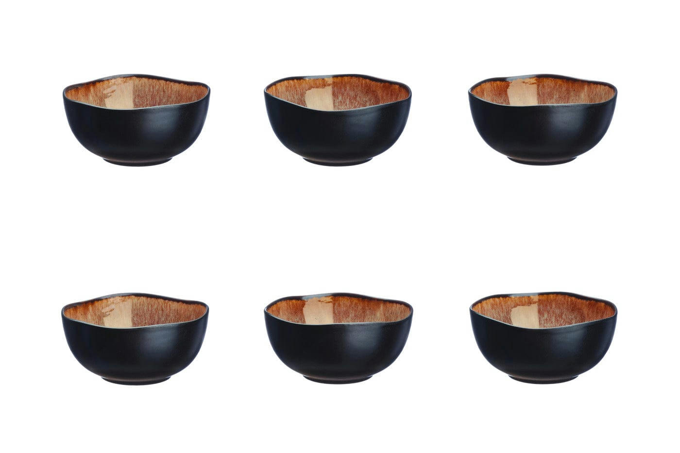 REACTIV - Lot de 6 petits bols en grès marron D12