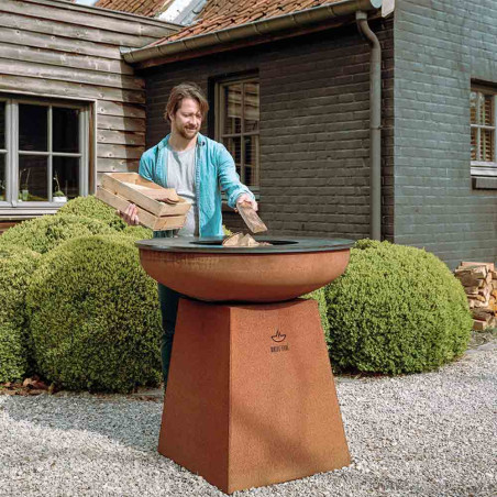 Brasero plancha Original en acier corten - White Fire