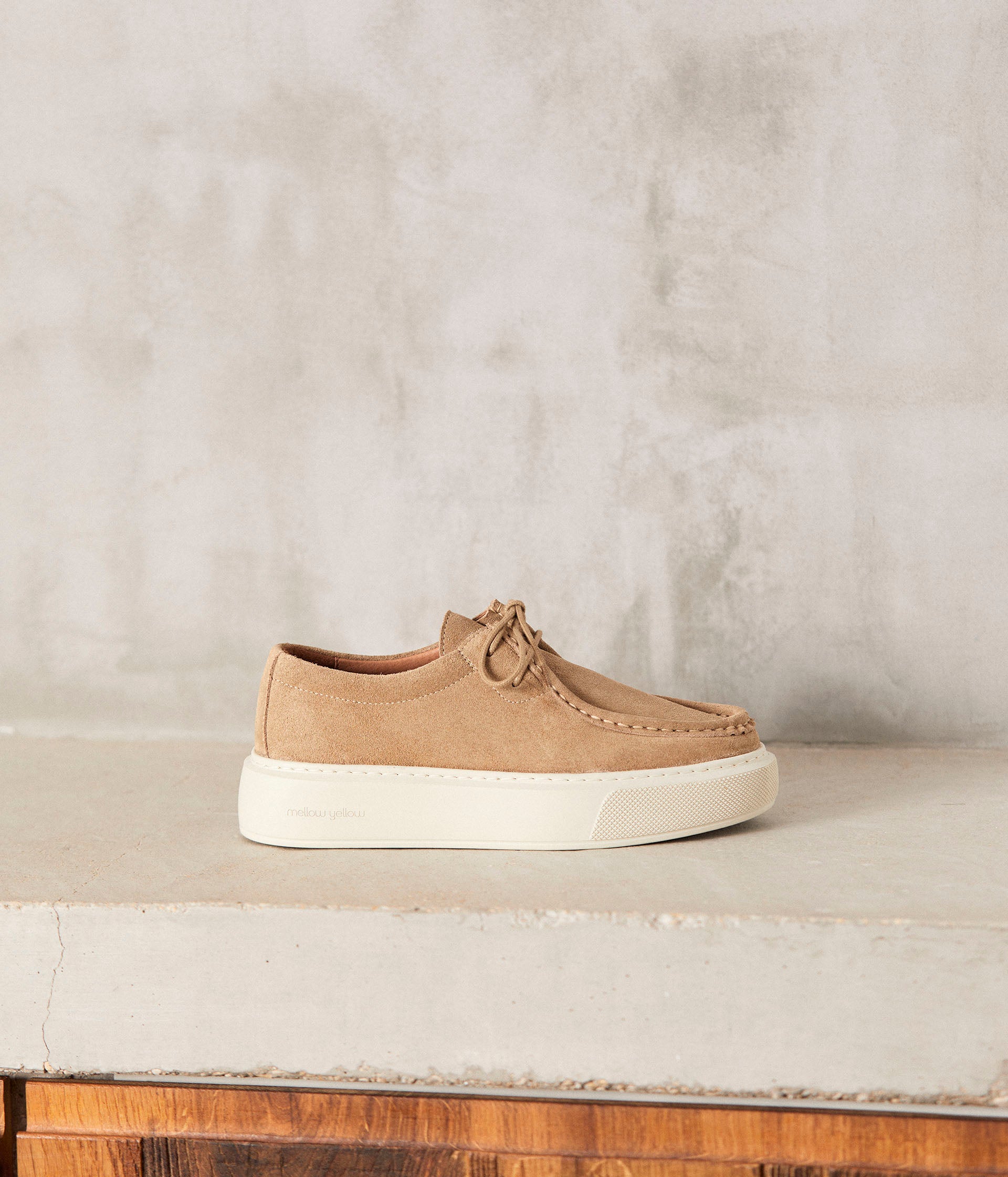 Baskets velours beige Iva