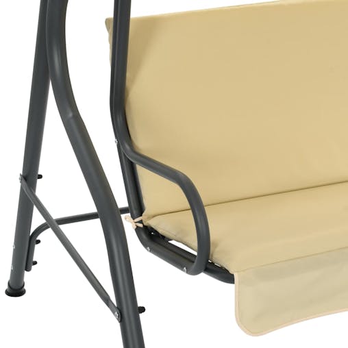 NNEVL Garden Swing Bench Cream White 170x110x153 cm