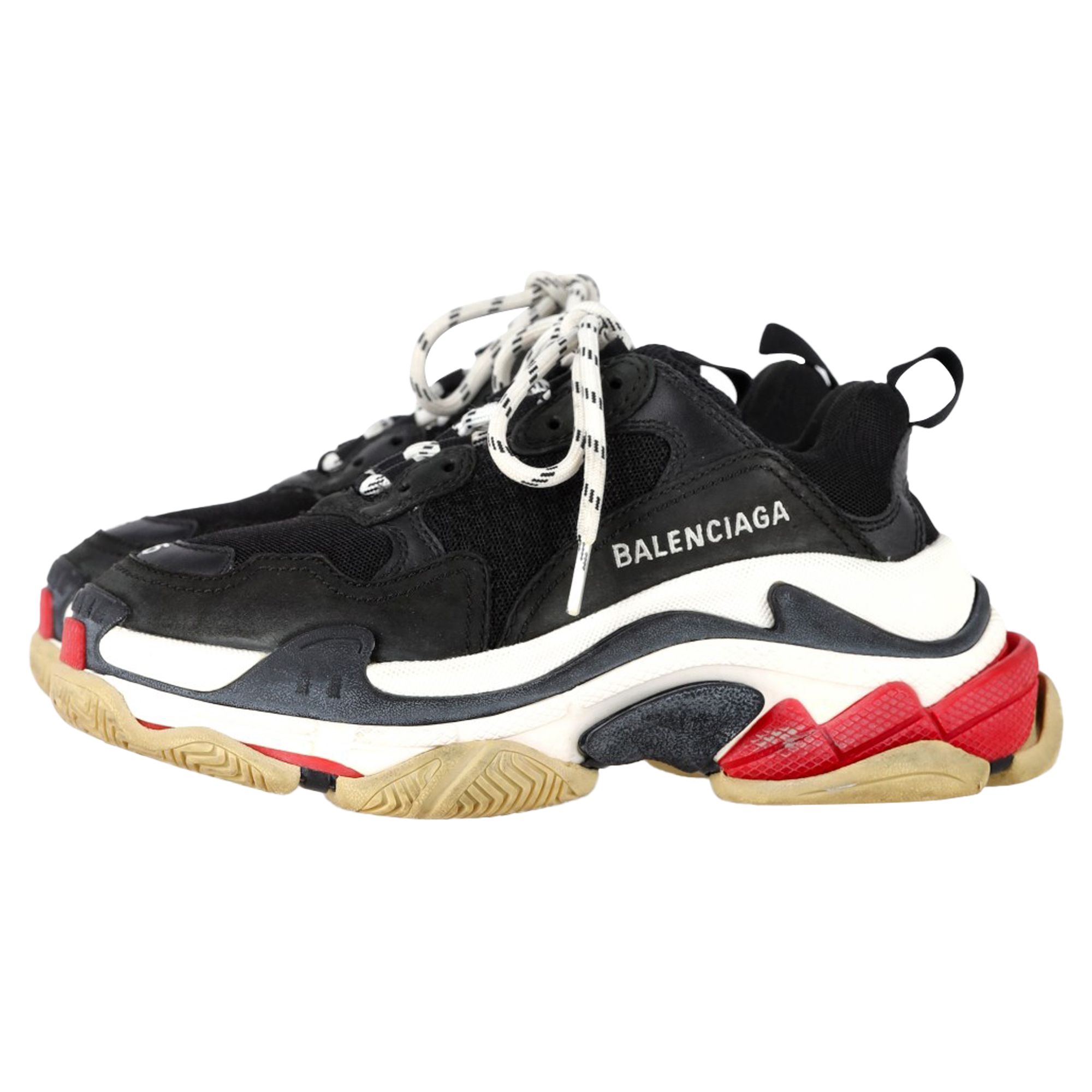 Balenciaga Preloved Triple S Sneakers in Black Polyester