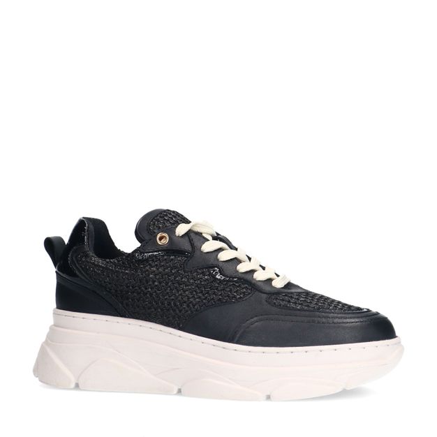 Zwarte leren sneakers