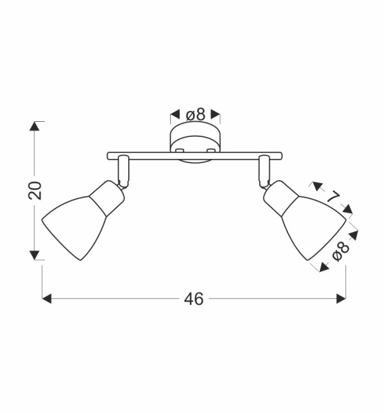 Lampa sufitowa Costa białe klosze czarno-biała 2xE14x40W IP20 Candellux