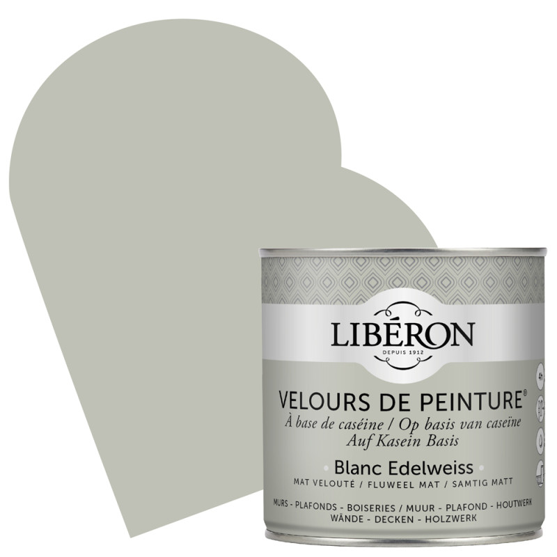 Peinture pour murs Velours de Peinture blanc edelweiss mat 0,5 L LIBERON