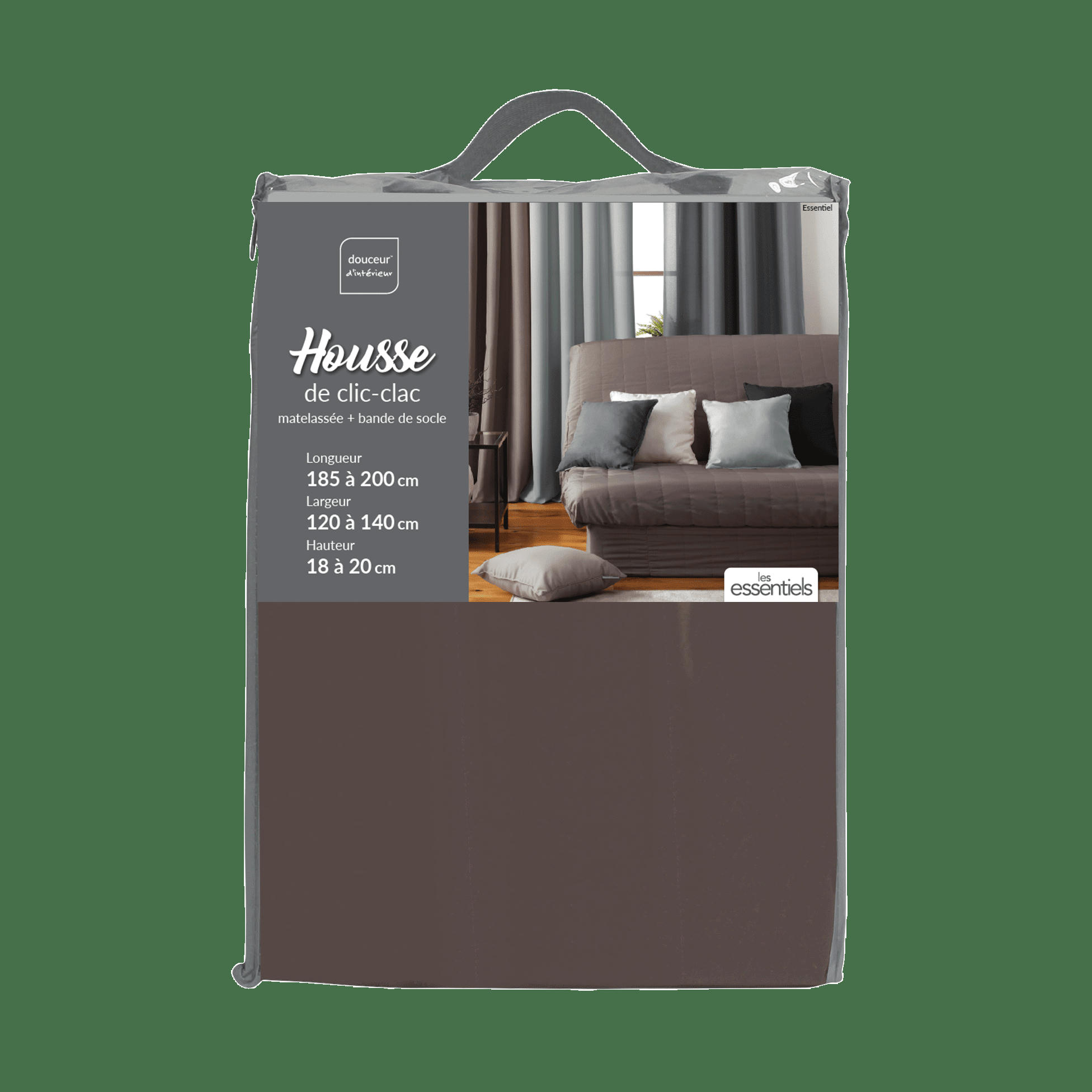 - Housse de clic clac uni essentiel polyester taupe