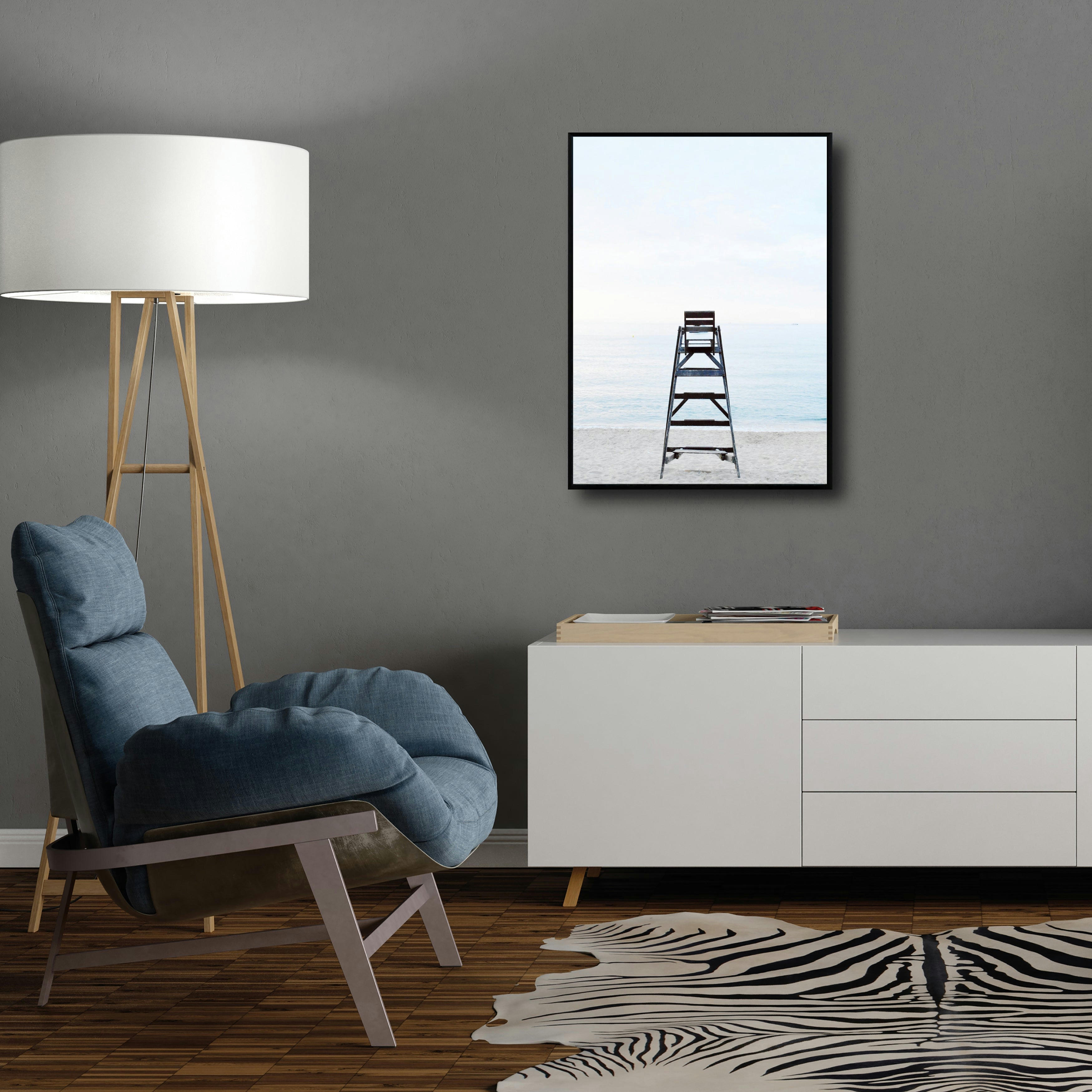 PLAYA - Affiche avec cadre noir - Sauveteur - 50x70