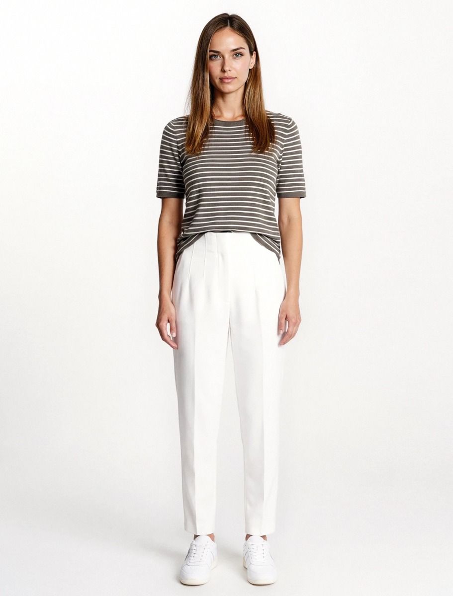 Ριγέ πλεκτή μπλούζα