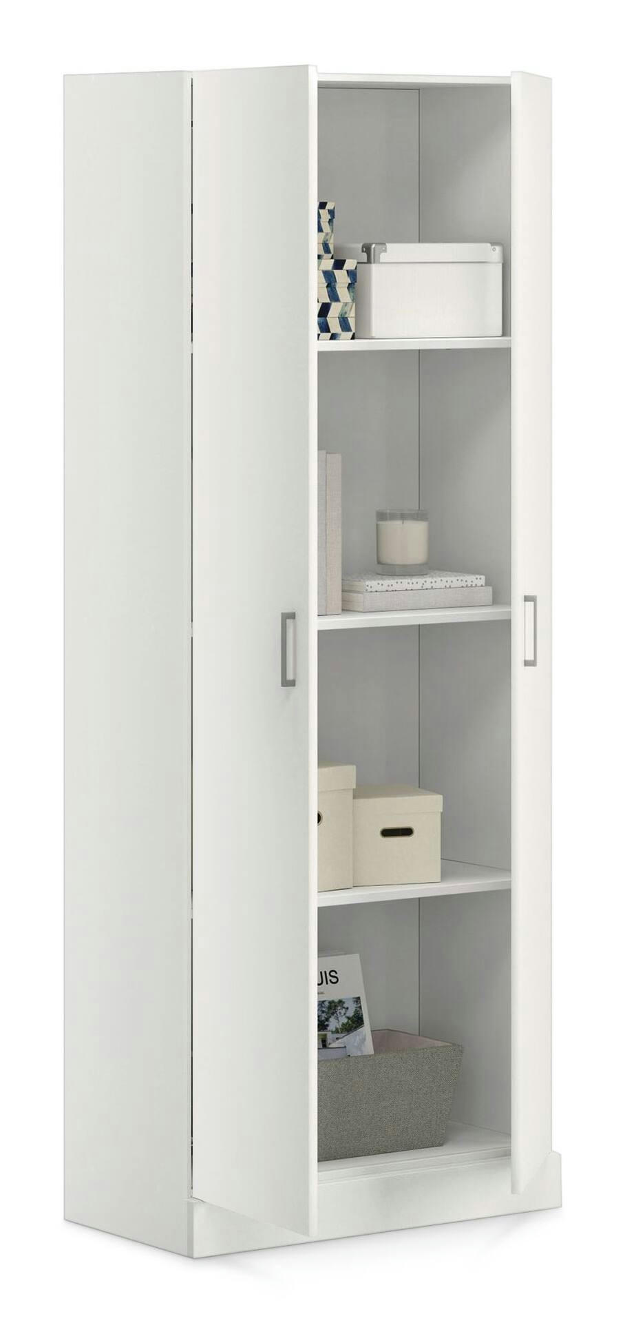 Sauder 2-Door Storage/Pantry Cabinet With Adjustable Shelves, White