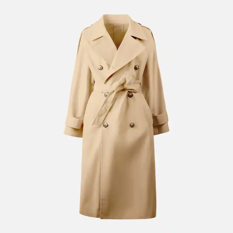 Trench coat in gabardine
