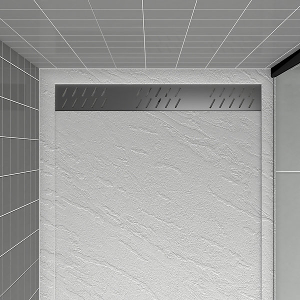 Grille d'évacuation l.79,5 cm pour receveur de douche Pedra et Pure 2, gun metal, Galedo